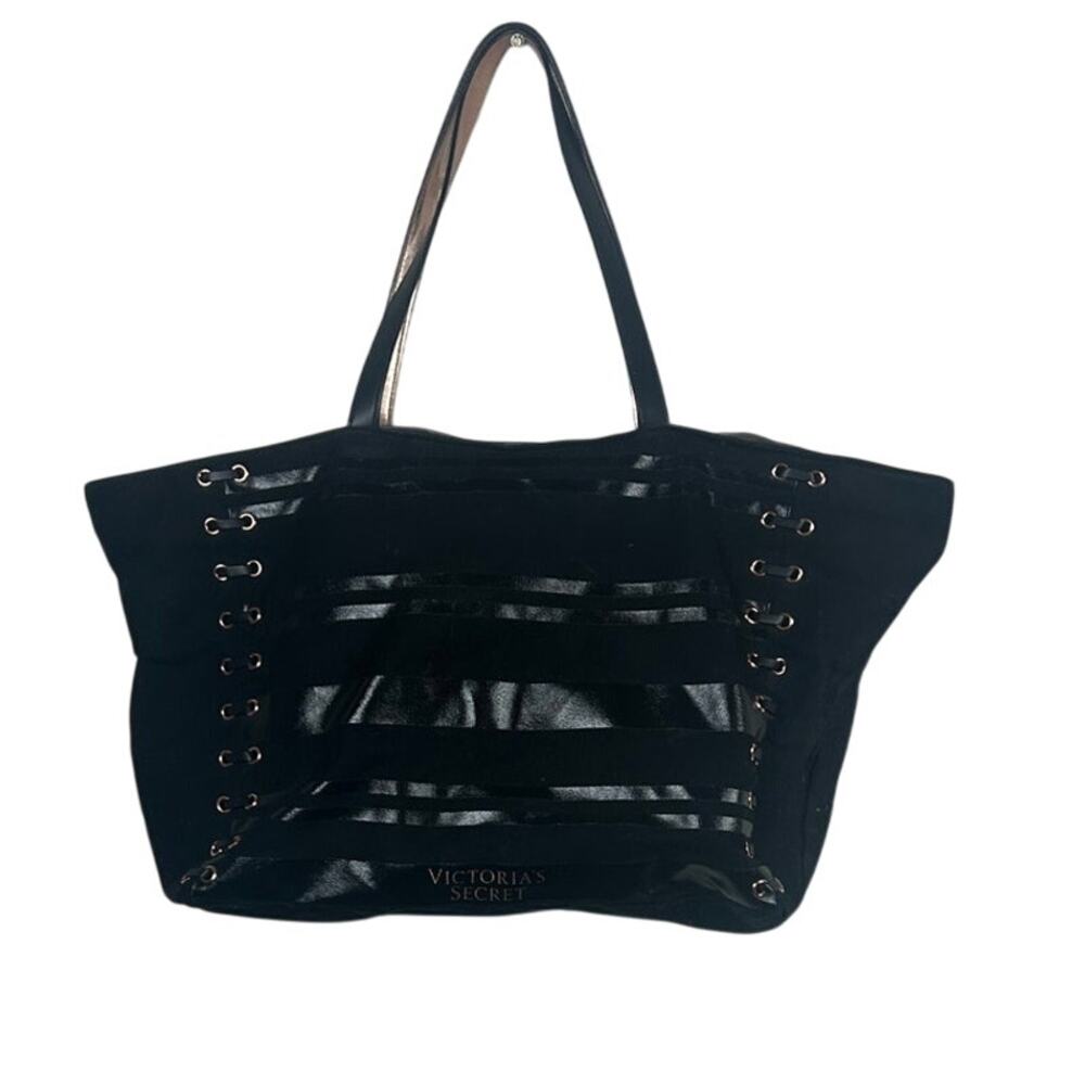 Victoria’s Secret Black Ziip Up Weekender Tote